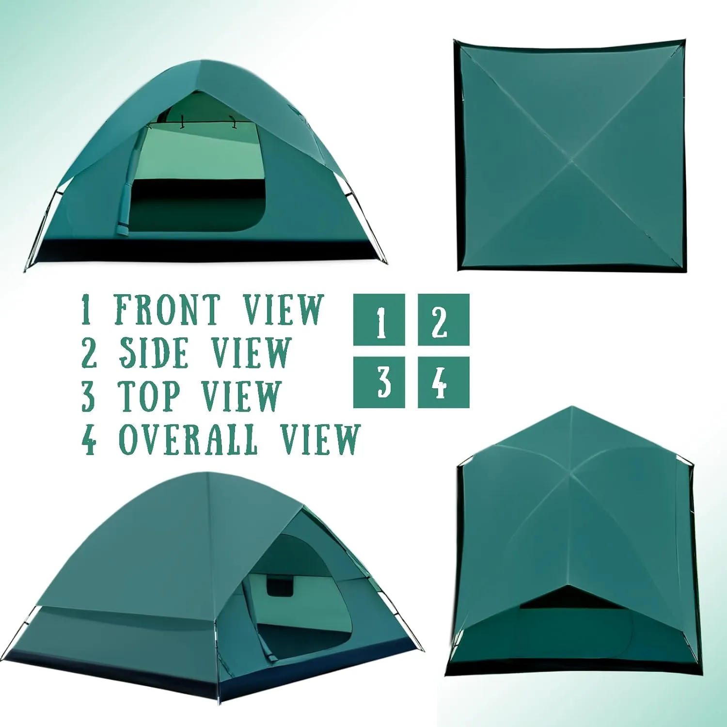 2/4/6 Person Dome Tent for Camping with Removable Rainfly, Waterproof & Windproof Tent Double Layer Tents for Camping, Easy Setup for Hiking Backpacking Picnic Backyard