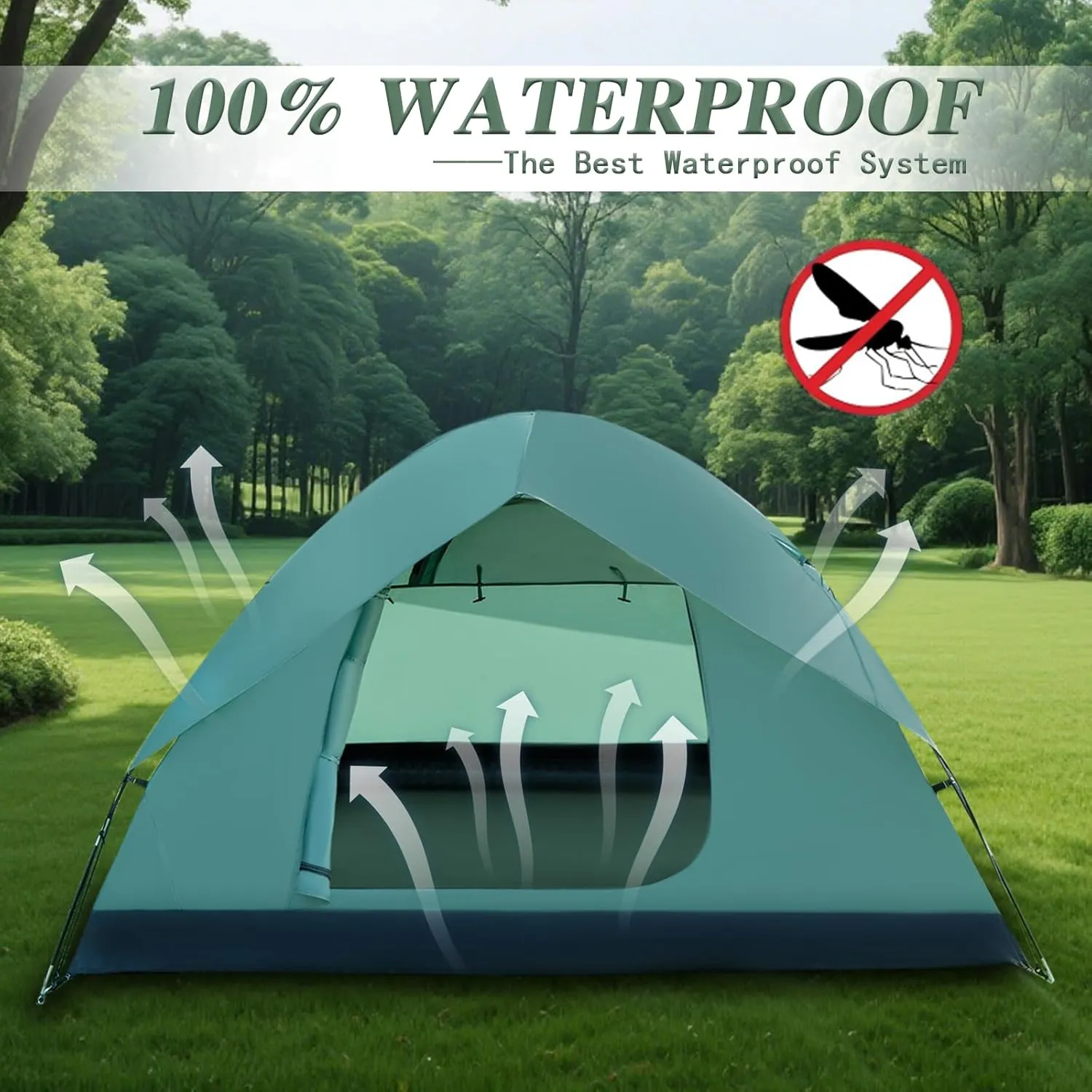 2/4/6 Person Dome Tent for Camping with Removable Rainfly, Waterproof & Windproof Tent Double Layer Tents for Camping, Easy Setup for Hiking Backpacking Picnic Backyard