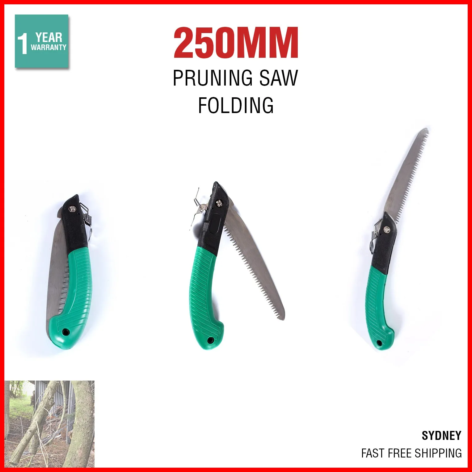 250mm Pruning Saw Folding Hand Saws Tree Branches Camping Curved Blade Garden