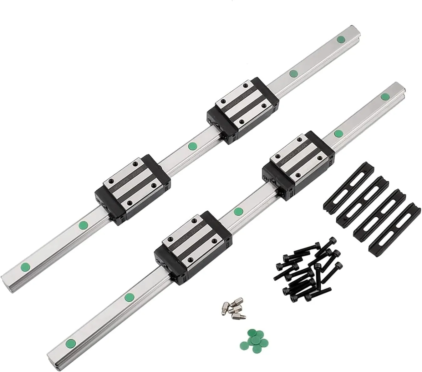 2Pcs 300MM HGR20 Linear Guide Rail with 4 Bearing Block,1Pcs 300MM SFU1204 Ball Screw with Metal Deflector Ball Screw Nut
