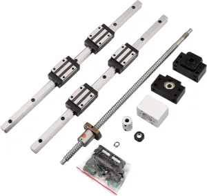 2Pcs 300MM HGR20 Linear Guide Rail with 4 Bearing Block,1Pcs 300MM SFU1204 Ball Screw with Metal Deflector Ball Screw Nut