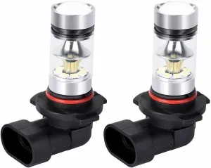 2PCS 9005/9006 LED Headlight Bulbs Fog Light Bulb, High and Low Beam Lights 12V 100W, 6500K Daytime Running lights, Front Light Replacement Kit for Most Vehicles (White)