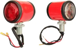 2x Side Indicator Lamp Flasher Light Corner Lamp Red Butler Style Assembly with 12v Bulbs Suitable for Massey Ferguson Tail Lights ATJ2071 Case IHC Nuffield Tractors