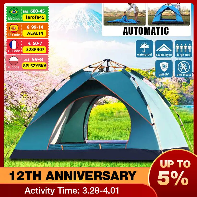 3 4 Person Automatic Pop Up Tent