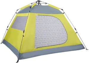 3-4 Person Waterproof Camping Tent, Outdoor 4-Season Tent with Automatic Setup, Double Doors & Built-in Storage Bag