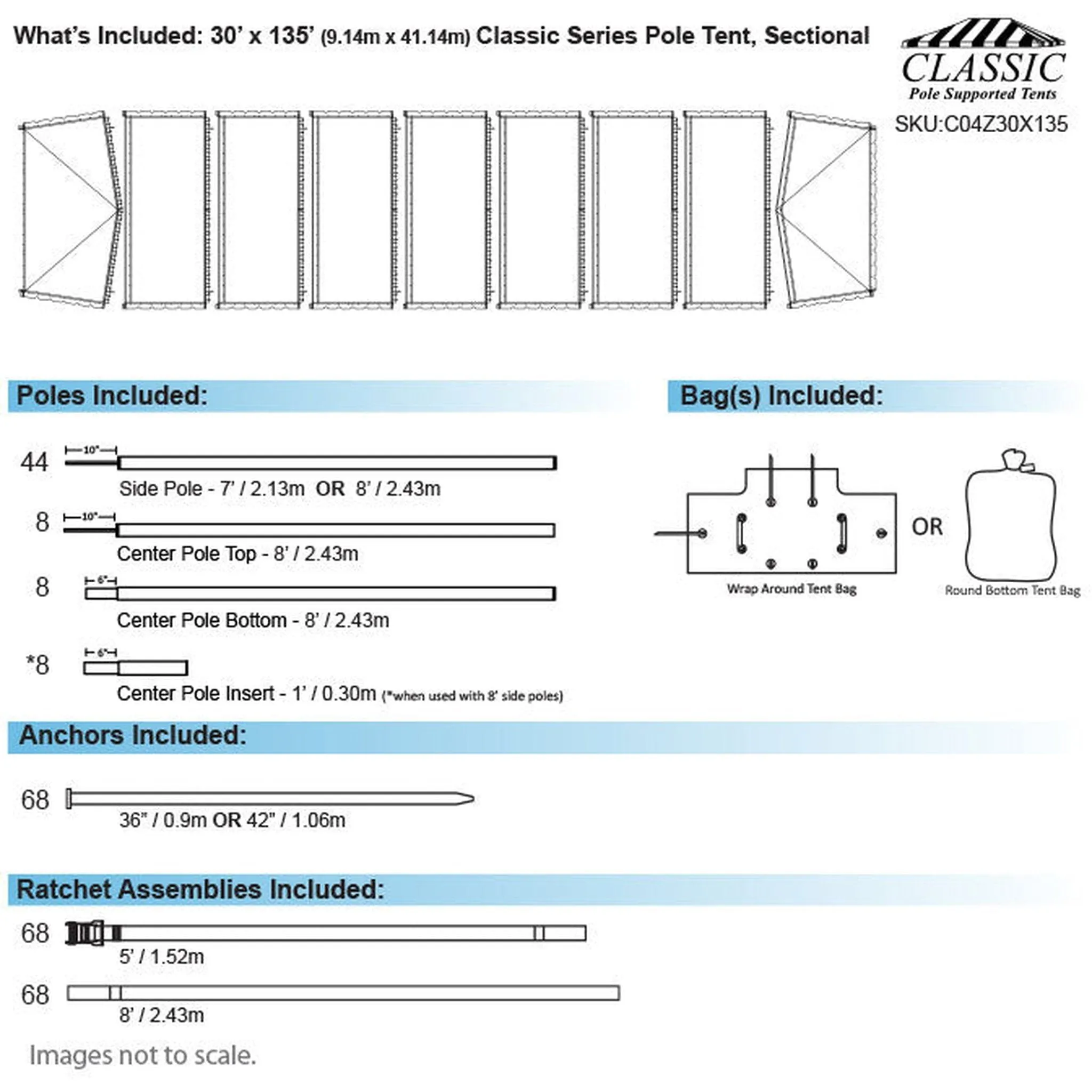30x135 Classic Series Pole Tent