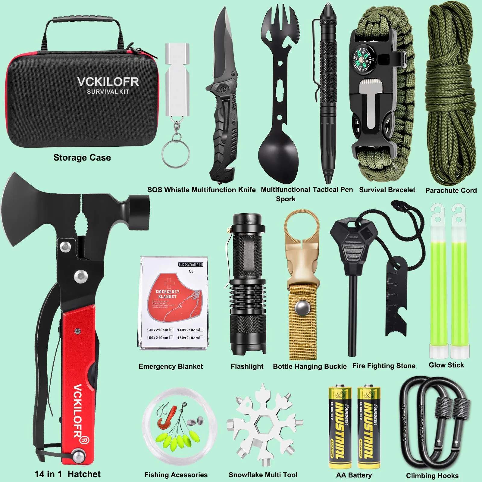 32-In-1 Camping Survival Pack