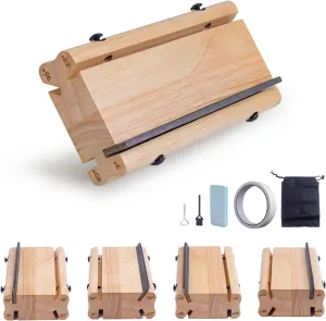 3/23/35/90 Degree Solid Wood Fret End Beveling File – 4 in 1 Guitar Fret Dressing, Crowning, Beveling & End Dressing File Tool – Complete Luthier Kit for Guitar, Bass, Ukulele & Banjo