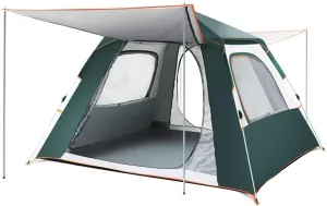 4-6 Person Quick Automatic Opening Camping Tent Easy Setup Big Family Tent Awnings Garden Pergola 240x240x155cm (Color : Army Green)