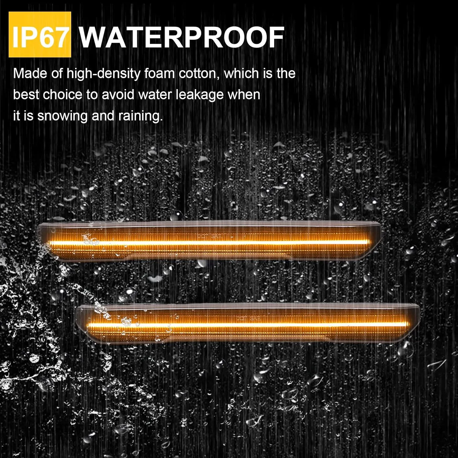 4 PCS LED Side Marker Light Replacement For Sierra 2500HD 3500HD 2020-2024, Front & Rear Side Marker Lamp Assembly Kit Smoked Lens Replace OEM# 84806032, 84185031 Amber LED Side Fender Lamp