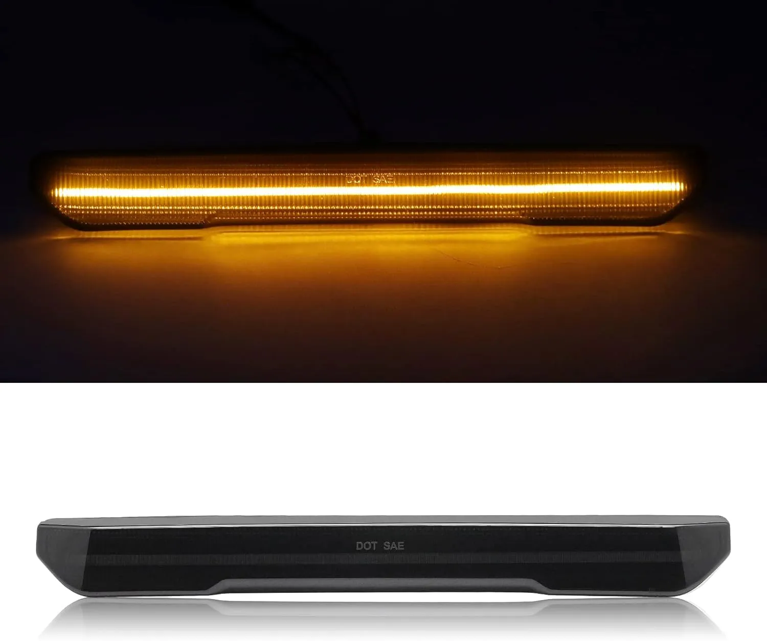 4 PCS LED Side Marker Light Replacement For Sierra 2500HD 3500HD 2020-2024, Front & Rear Side Marker Lamp Assembly Kit Smoked Lens Replace OEM# 84806032, 84185031 Amber LED Side Fender Lamp