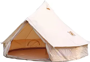 4-Season Cotton Canvas Bell Tent,Outdoor Cotton Tent, Wall Yurt Tent with Stove Hole, for Outdoor Camping Hunting Hiking Festival Party