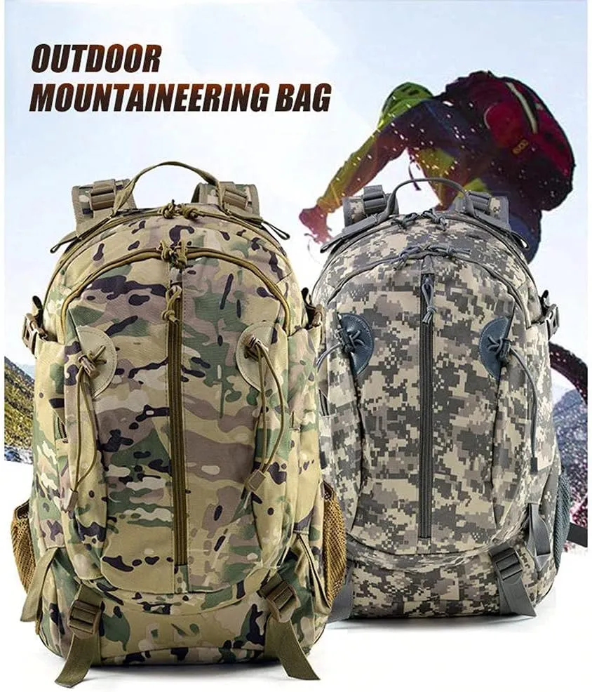 40L Camping Backpack Bag Hiking Climbing Rucksack Waterproof Trekking Camouflage Army Backpak Outdoor Daypack-Black