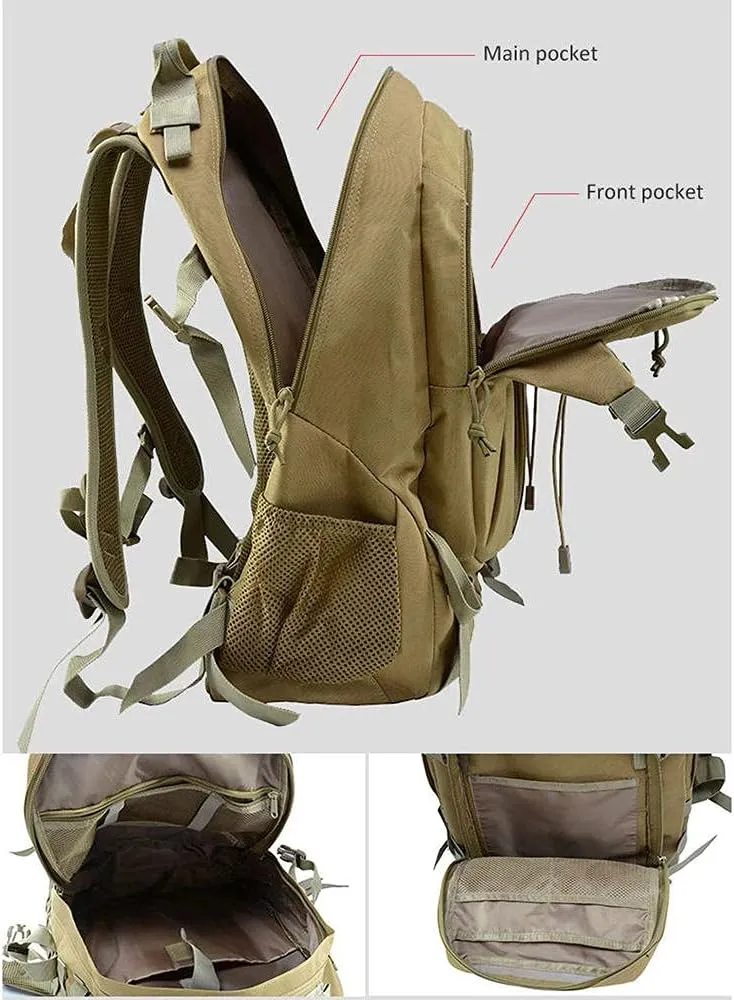 40L Camping Backpack Bag Hiking Climbing Rucksack Waterproof Trekking Camouflage Army Backpak Outdoor Daypack-Black