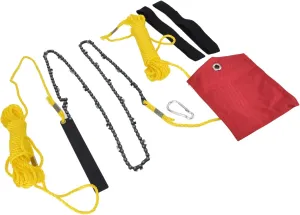 48 Inch High Hardness Folding Pocket Chainsaw for Tree Pruning, Portable Hand Chain Saw for Outdoor Camping, 65 Manganese Steel