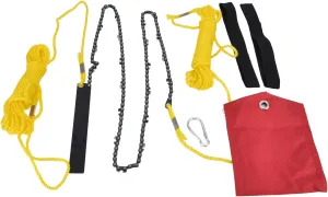48 Inch Tree Hand Rope Chain Saw 63 Teeth High Hardness Comfortable Handle Folding Pocket Chainsaw for Tree Pruning