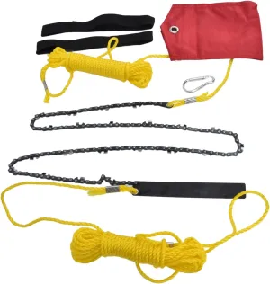 48 Inch Tree Limb Hand Rope Chain Saw 63 Teeth High Hardness Comfortable Handle Folding Pocket Chainsaw for Tree Pruning