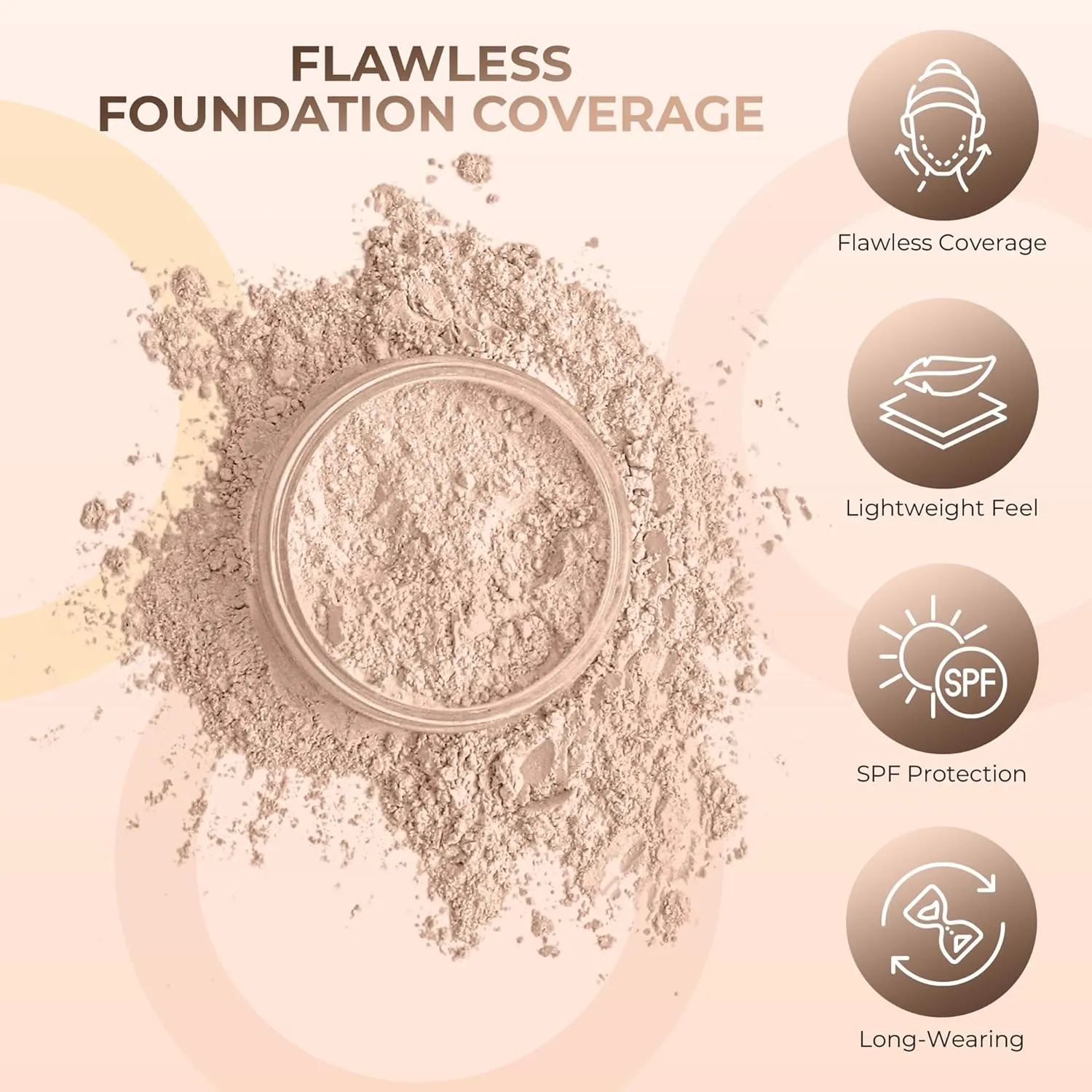 4pc Full Size Kit (Light) Mineral Makeup Matte Translucent Loose Foundation   Kabuki Brush   Concealer   Finishing Setting Powder   Bare Face Full Coverage SPF 30 All Skin Types Waterproof