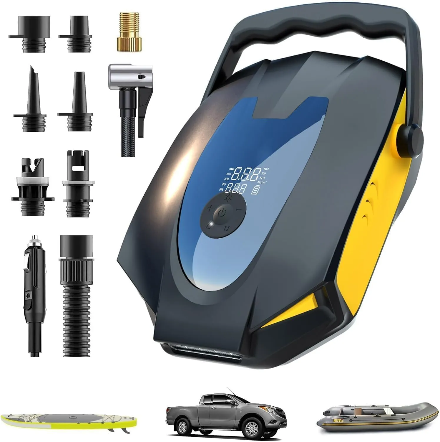 50PSI Electric Paddle Board Pump, Dual Motor SUP Air Pump for Inflation and Deflation,Multifunctional Auto-Off Sup Inflator Pump Electric for Stand Up Paddle Boards,Cars,Air Mattress, etc.