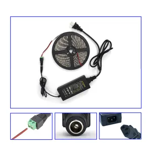 5M 2835/5050 Waterproof/Non-Waterproof RGB LED Strip Light   44 Keys Remote Control   Power Adapter