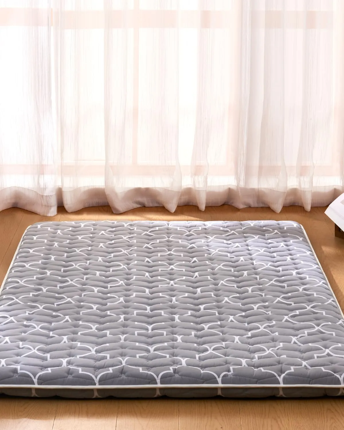 6th Generation Japanese Floor Futon Mattress - Extra-Thick 9-Layer Modern Futon with 100% High-Density Foam, Portable Floor Mattress Sleeping Pad for Adults, Guest Room, Dormitory, Full Size 80"x54"