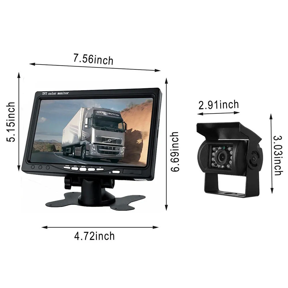 7'' Waterproof Monitor Reversing  Kit For Truck Caravan-NT_Rural