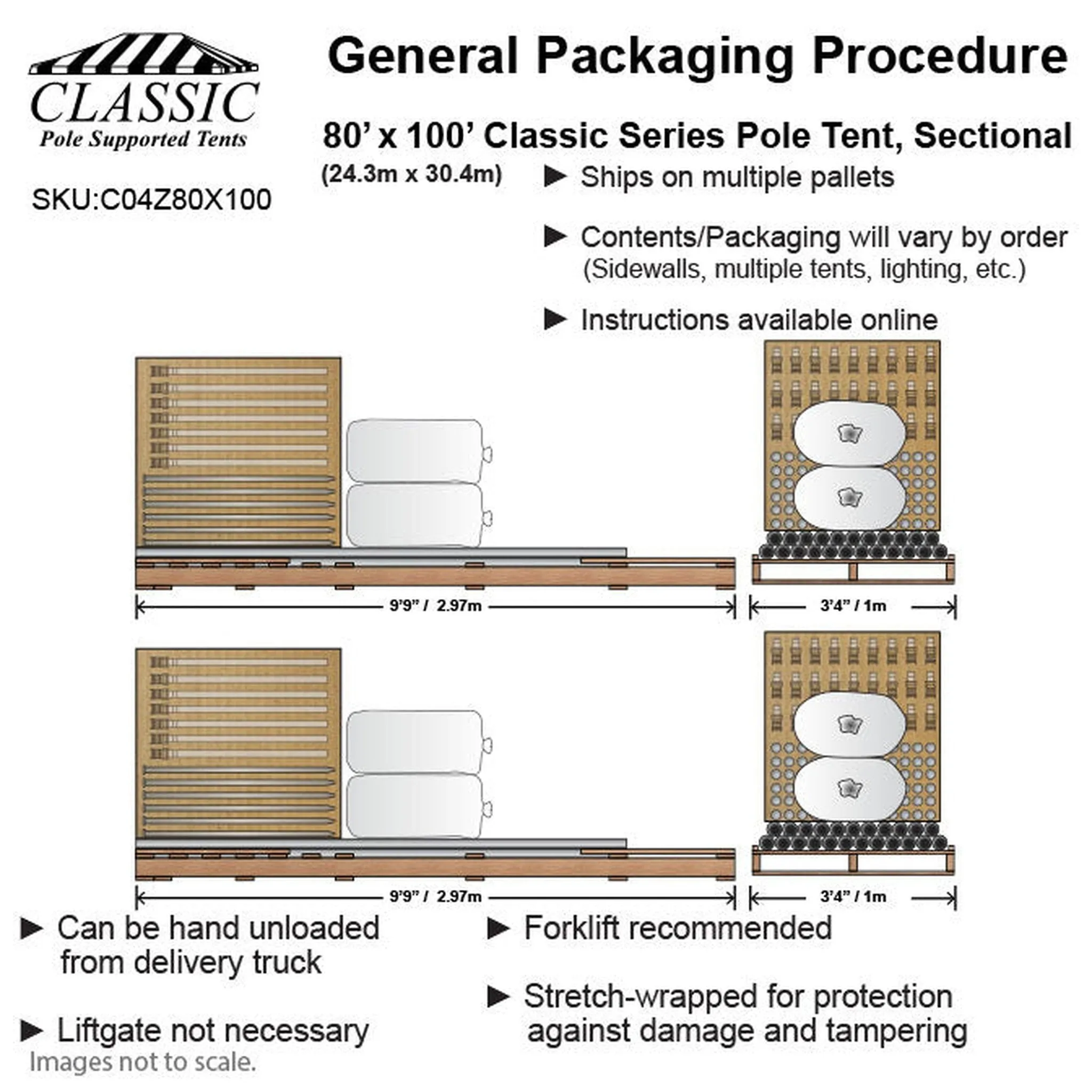 80x100 Classic Series Pole Tent