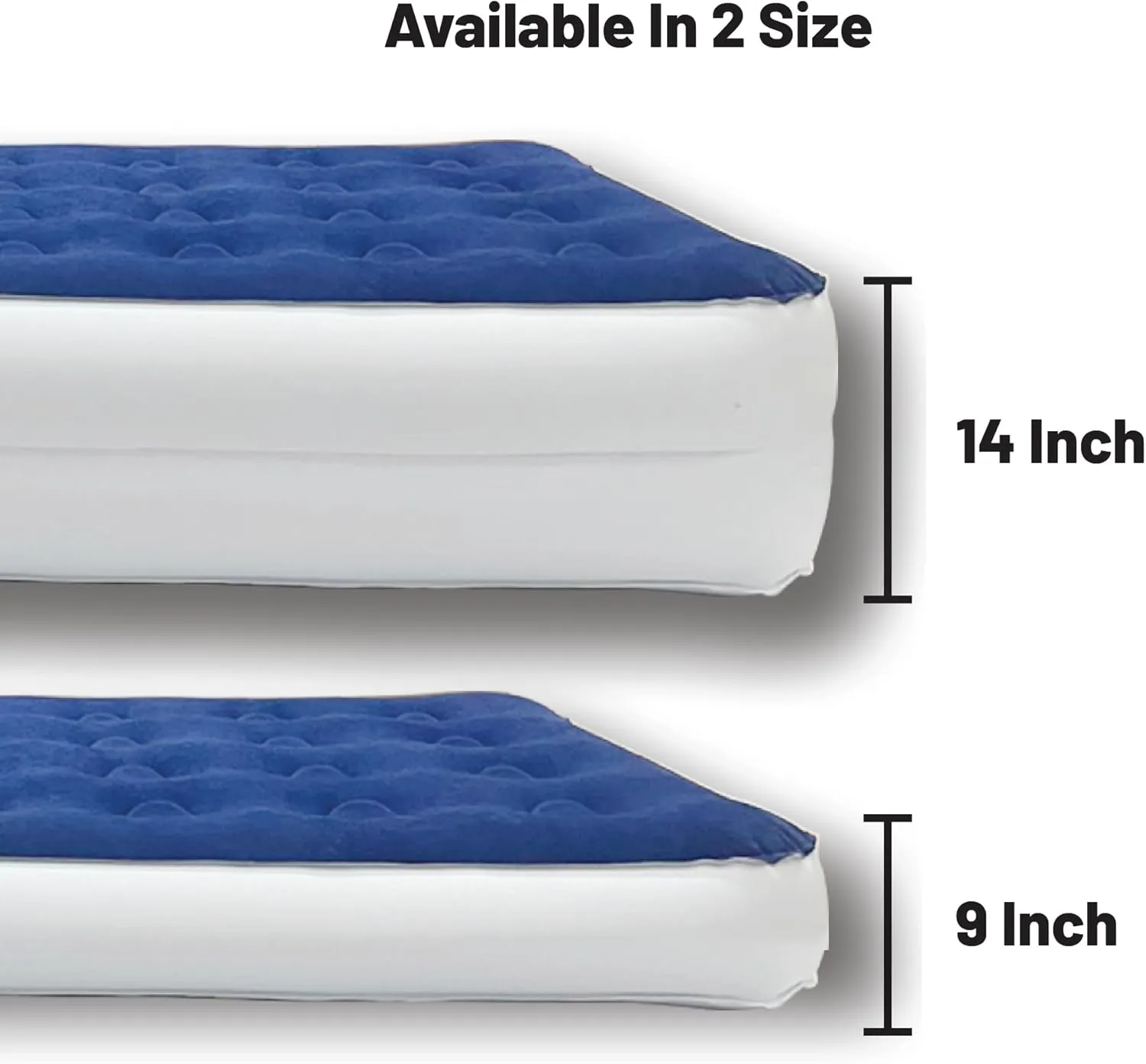 9-Inch Durable Luxury Inflatable Air Mattress with Comfort Coil Technology and High Capacity Pump, Good for Camping, Home and Portable Travel, Blue, Twin