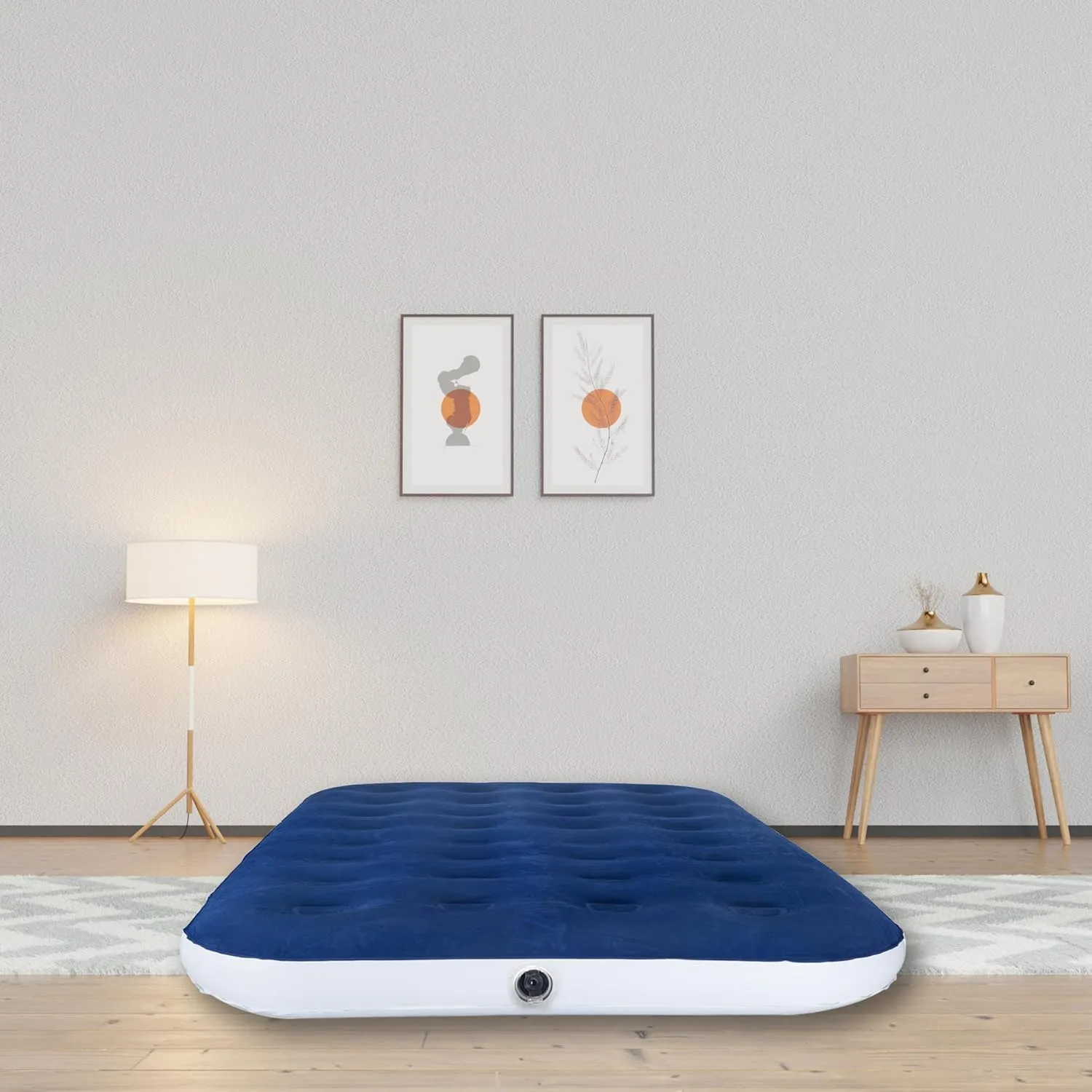 9-Inch Durable Luxury Inflatable Air Mattress with Comfort Coil Technology and High Capacity Pump, Good for Camping, Home and Portable Travel, Blue, Twin