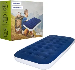 9-Inch Durable Luxury Inflatable Air Mattress with Comfort Coil Technology and High Capacity Pump, Good for Camping, Home and Portable Travel, Blue, Twin