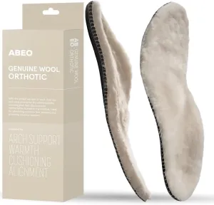 ABEO Genuine Wool Orthotic Metatarsal Insoles | Boot Insoles for Women | Winter Warm Orthotic Insoles | Cozy Fall Insoles Tan 7