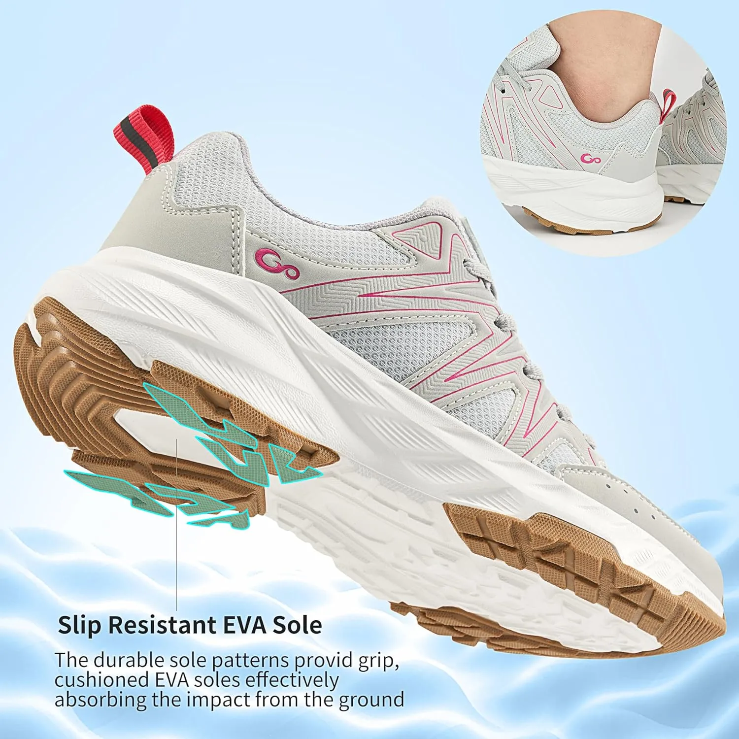 Ablanczoom Womens Sneakers Walking Shoes: Comfortable Breathable Cushion Running Tennis Shoe Athletic Workout Gym Training Sneaker