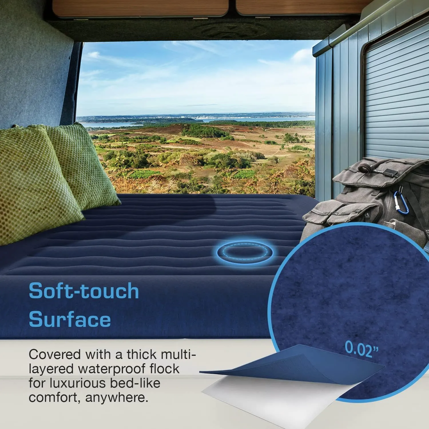 Active Era Luxury Twin Size Air Mattress (Single) - Elevated Inflatable Twin Air Bed, Electric Built-in Pump, Raised Pillow & Structured I-Beam Technology, Height 21" (Inc Pillow)