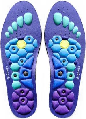 Acupressure Insoles, Bogomo Magnetic Acupressure Insoles for Women and Men, Acupressure Orthopedic Insoles for Comfort and Support Pain Relief Foot Massage (Blue, Large)