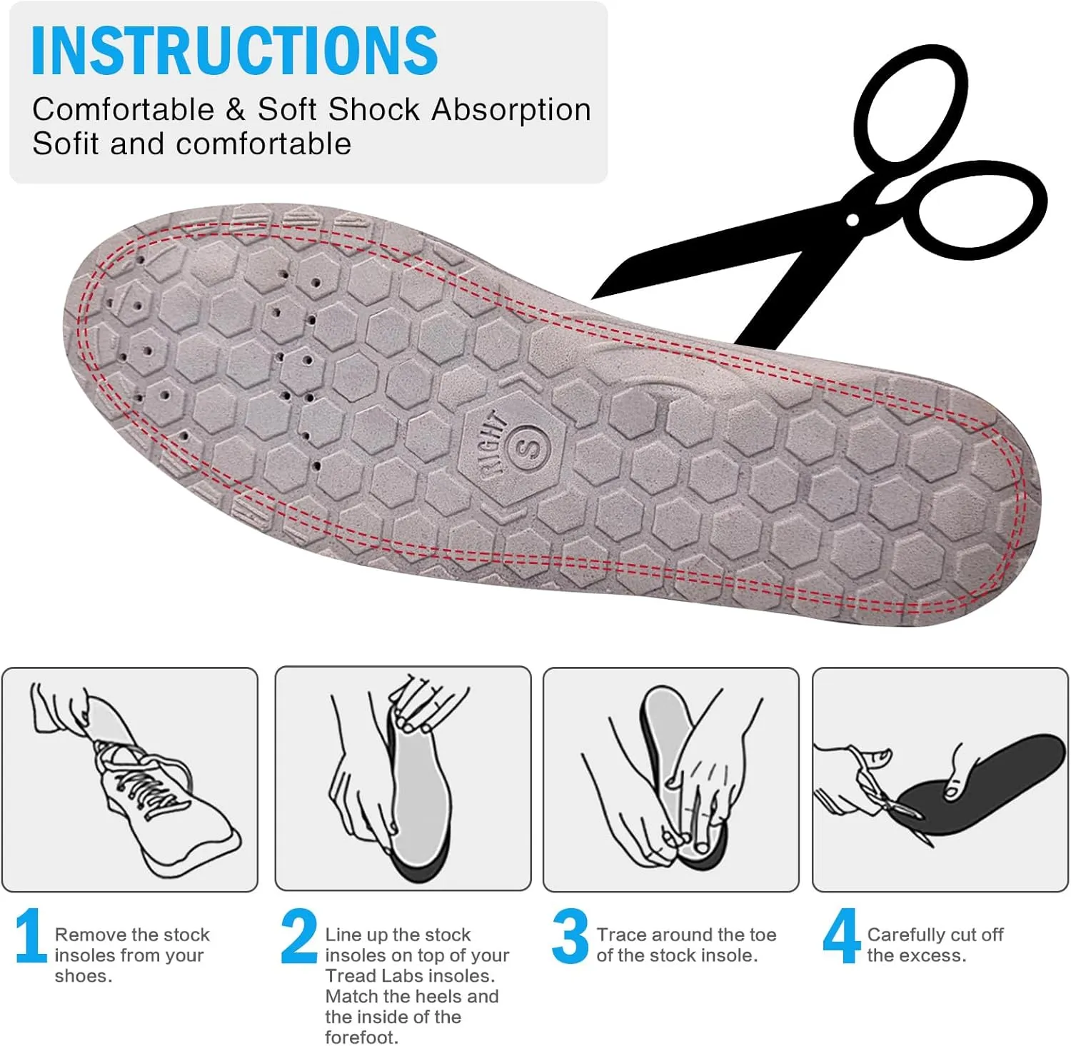 Acupressure Insoles for Men and Women, Helps Promote Blood Circulation and Relieve Fatigue Orthopedic Acupoint Massage Insoles (Blue, S-US 4-7)