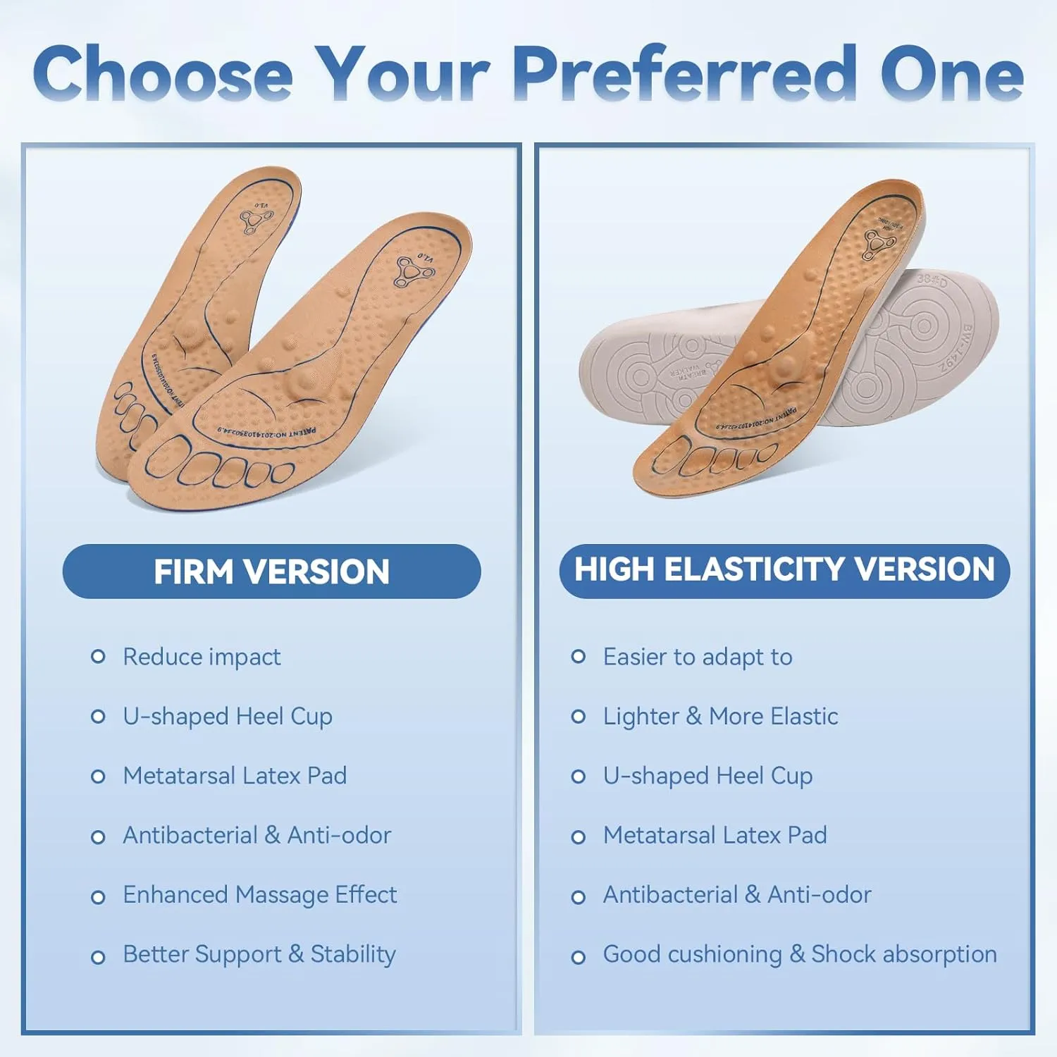Acupressure Insoles for Women Men - Magnetic Massage Insoles,Soft Shoe Inserts with Arch Support,300  Pressure Points for All-Day Standing & Foot Fatigue Relief（High Elasticity,US 9）