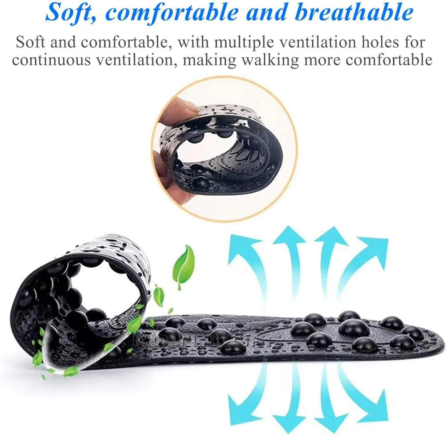 Acupressure Insoles, Magnetic Therapy Insoles, Foot Massage Insoles, Anti Fatigue Insoles, Pressure Point Reflexology Insole, Orthopedic Insoles, Can Be Cut Freely,S:25CM(35-40)