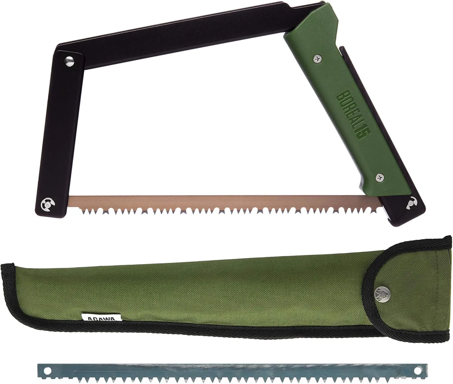 AGAWA - BOREAL15 Tripper KIT - 15" Folding Bow Saw, Rugged Cordura Sheath, Additional Aggressive Blade