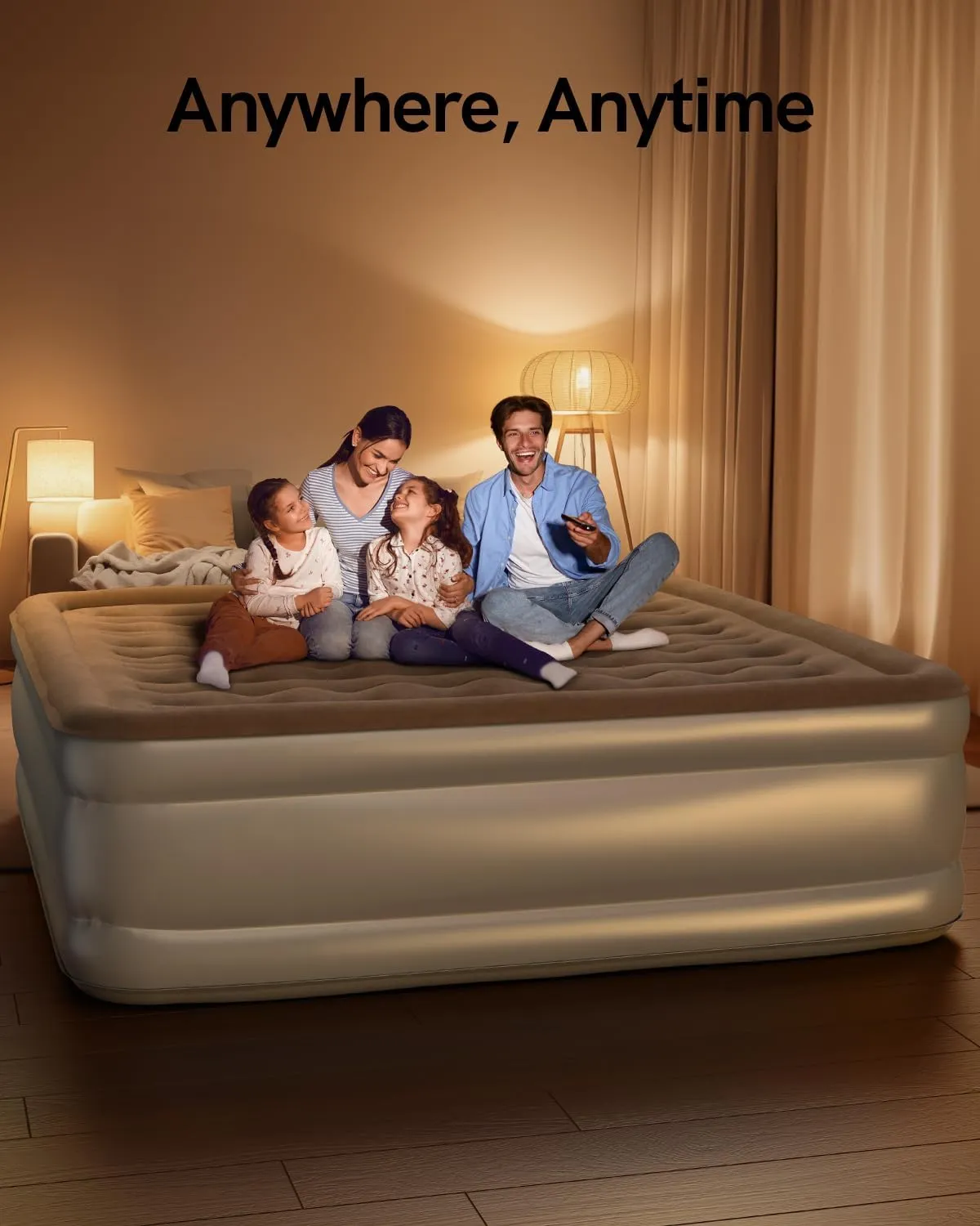 Air Mattress King with Built in Pump, Comfort Blow Up Mattress in Quick Inflation/Deflation, Inflatable Mattress for Camping&Guest, Air Bed