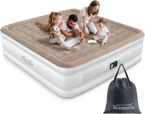 Air Mattress King with Built in Pump, Comfort Blow Up Mattress in Quick Inflation/Deflation, Inflatable Mattress for Camping&Guest, Air Bed
