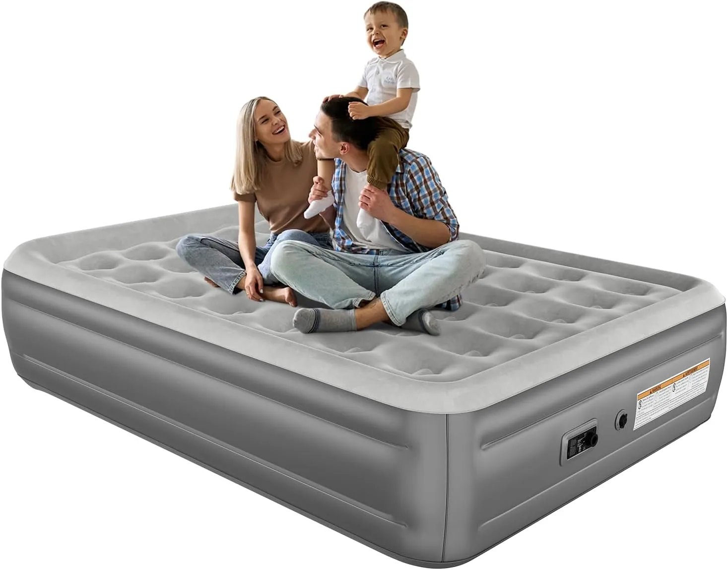 Air Mattress Queen with Built-in Pump, Blow up Mattress in 3-Min, 18 inch High Thicken Sturdy Inflatable Mattress for Guests & Home, Waterproof Inflatable Bed for Camping