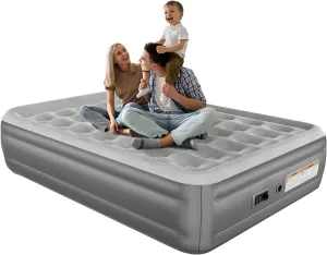 Air Mattress Queen with Built-in Pump, Blow up Mattress in 3-Min, 18 inch High Thicken Sturdy Inflatable Mattress for Guests & Home, Waterproof Inflatable Bed for Camping