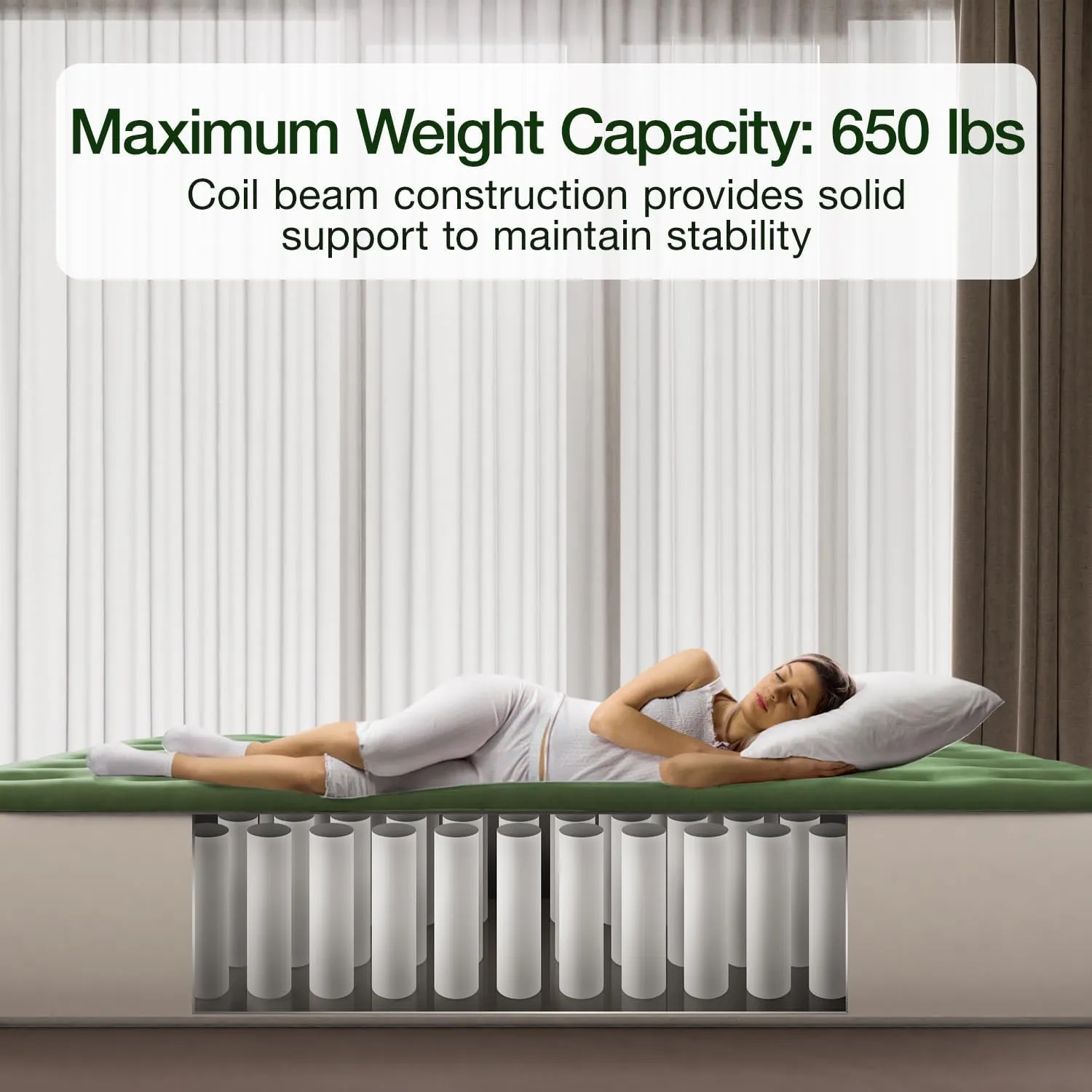 Air Mattress Queen with Built in Pump - Upgraded Blow Up Bed, 2 Mins Quick Self Inflatable, 13"/650lbs Max, All Night No Lost Air, Strong Support, for Camping,Home,Guests,Portable Travel