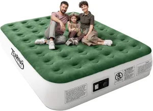 Air Mattress Queen with Built in Pump - Upgraded Blow Up Bed, 2 Mins Quick Self Inflatable, 13"/650lbs Max, All Night No Lost Air, Strong Support, for Camping,Home,Guests,Portable Travel