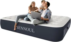 Air Mattress Queen with Built in Pump - Upgraded Blow Up Bed, 2 Mins Quick Self Inflatable, 13"/650lbs Max, Strong Support, All Night No Lost Air, for Camping,Home,Guests & Portable Travel