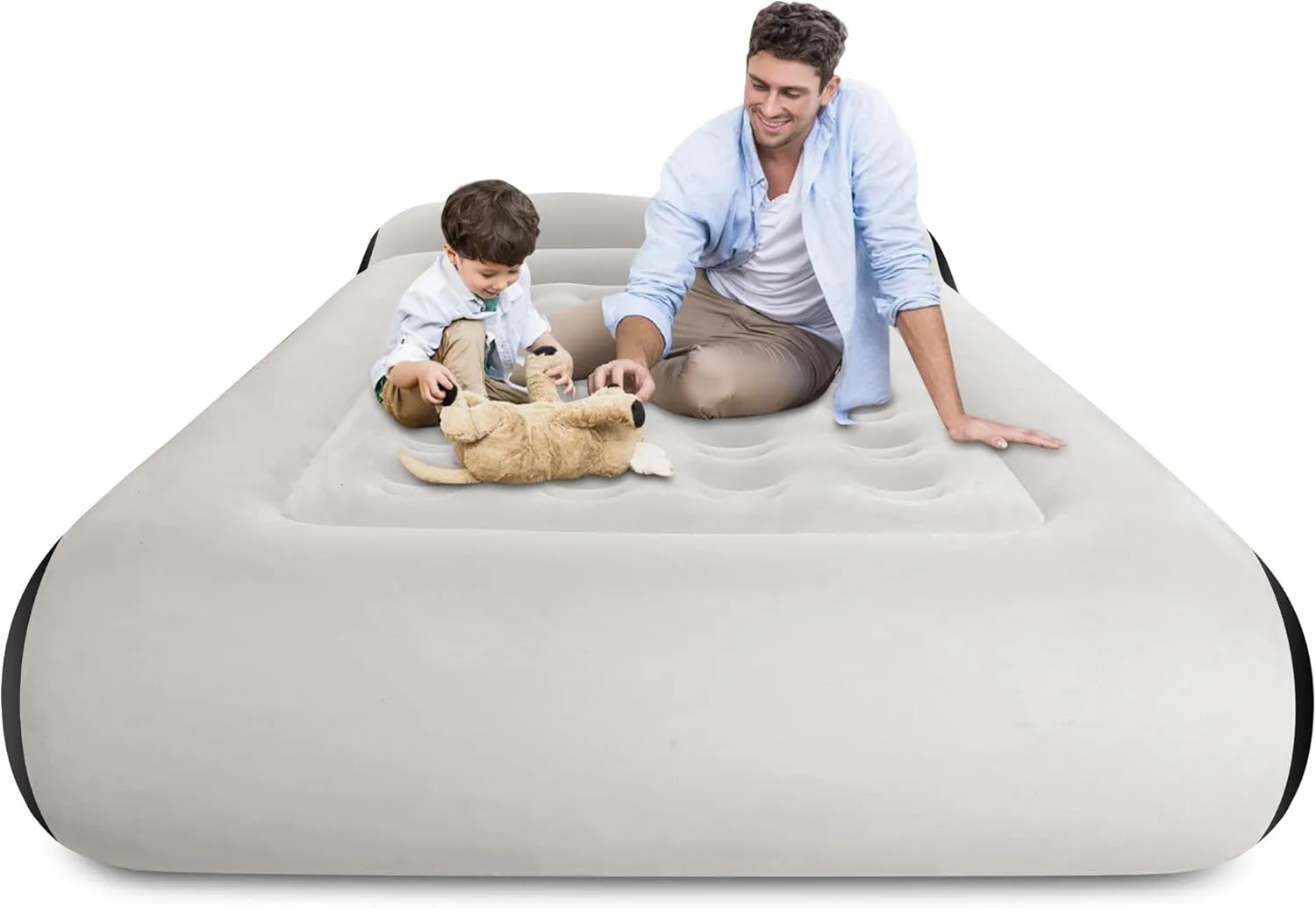 Air Mattress Queen with Built in Pump,16″ Comfort Plush Surface Luxury Air Mattress,Portable Twin air Mattress with Pillow Design for Guests, Camping & Home, 660lb Weight Capacity(Black)