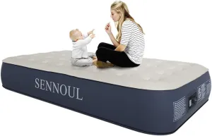 Air Mattress Twin with Built in Pump - 2 Mins Quick Self Inflatable,13"/550lbs Max Blow Up Bed, All Night Stability No Lost Air，No Peculiar Smell for Camping,Home,Guests & Portable Travel