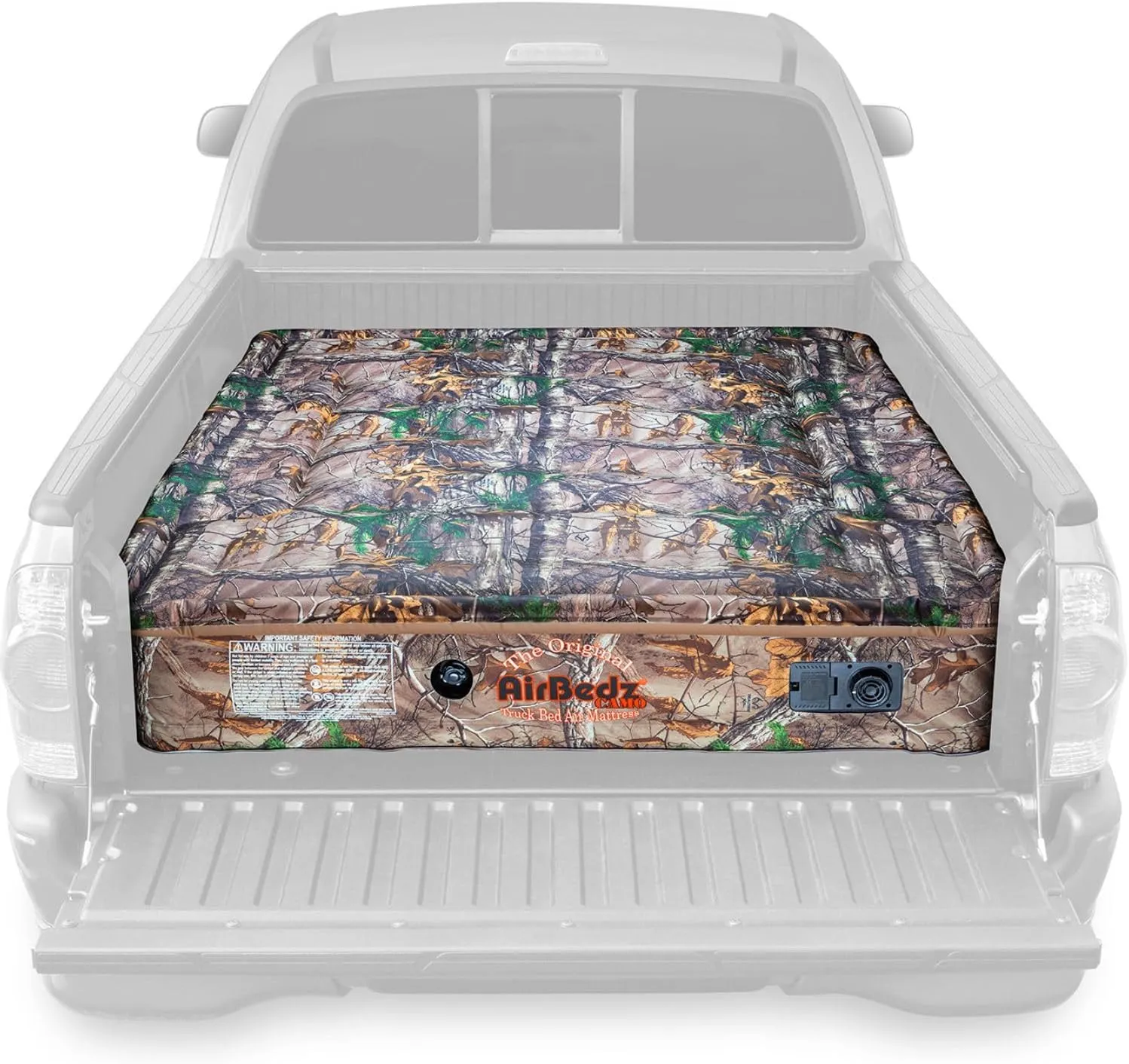 AirBedz Pittman - Truck Bed Mattress 6.5 Foot Bed > 6ft - The Original Truck Bed Air Mattress 6.5 Bed - Full Size Truck Mattress with 25% More Bed Coverage for Pickup Truck Bed Camping - Camo