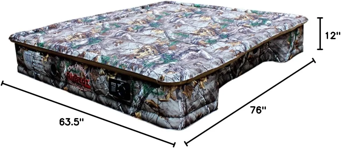 AirBedz Pittman - Truck Bed Mattress 6.5 Foot Bed > 6ft - The Original Truck Bed Air Mattress 6.5 Bed - Full Size Truck Mattress with 25% More Bed Coverage for Pickup Truck Bed Camping - Camo