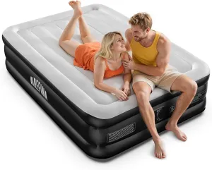 Airefina Air Mattress Full with Built in Pump, Upgraded 18 Raised Blow Up Mattress, Comfort Inflatable Mattress with Storage Bag for Guest Home Camping, Air Bed Full Size, Colchon Inflable